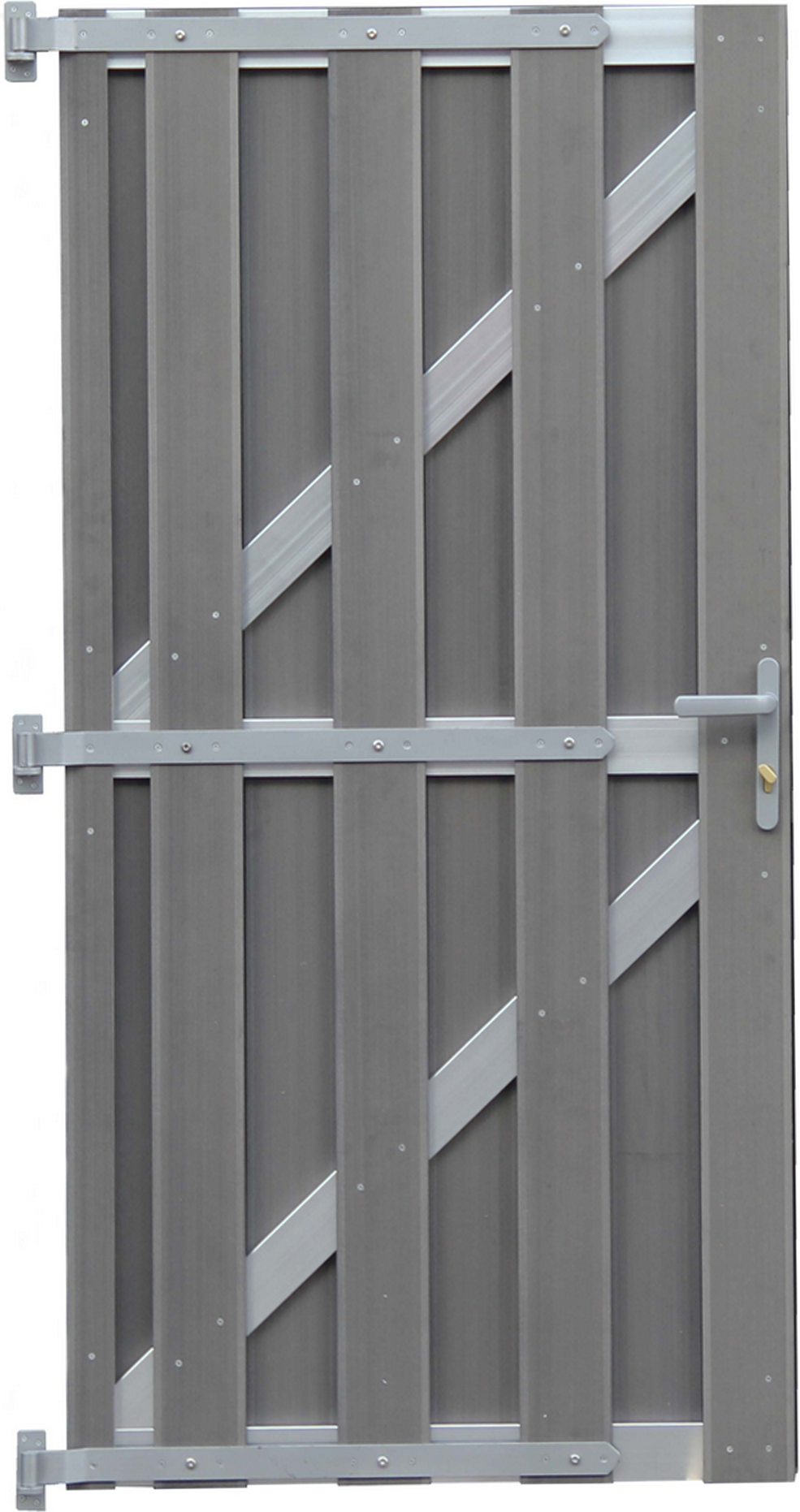 toom Flügeltor 'Jan' WPC/Aluminium grau 90 x 180 cm