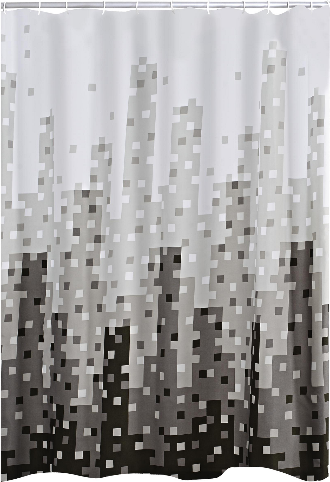 toom Duschvorhang 'Skyline' Textil schwarz 180 x 200 cm