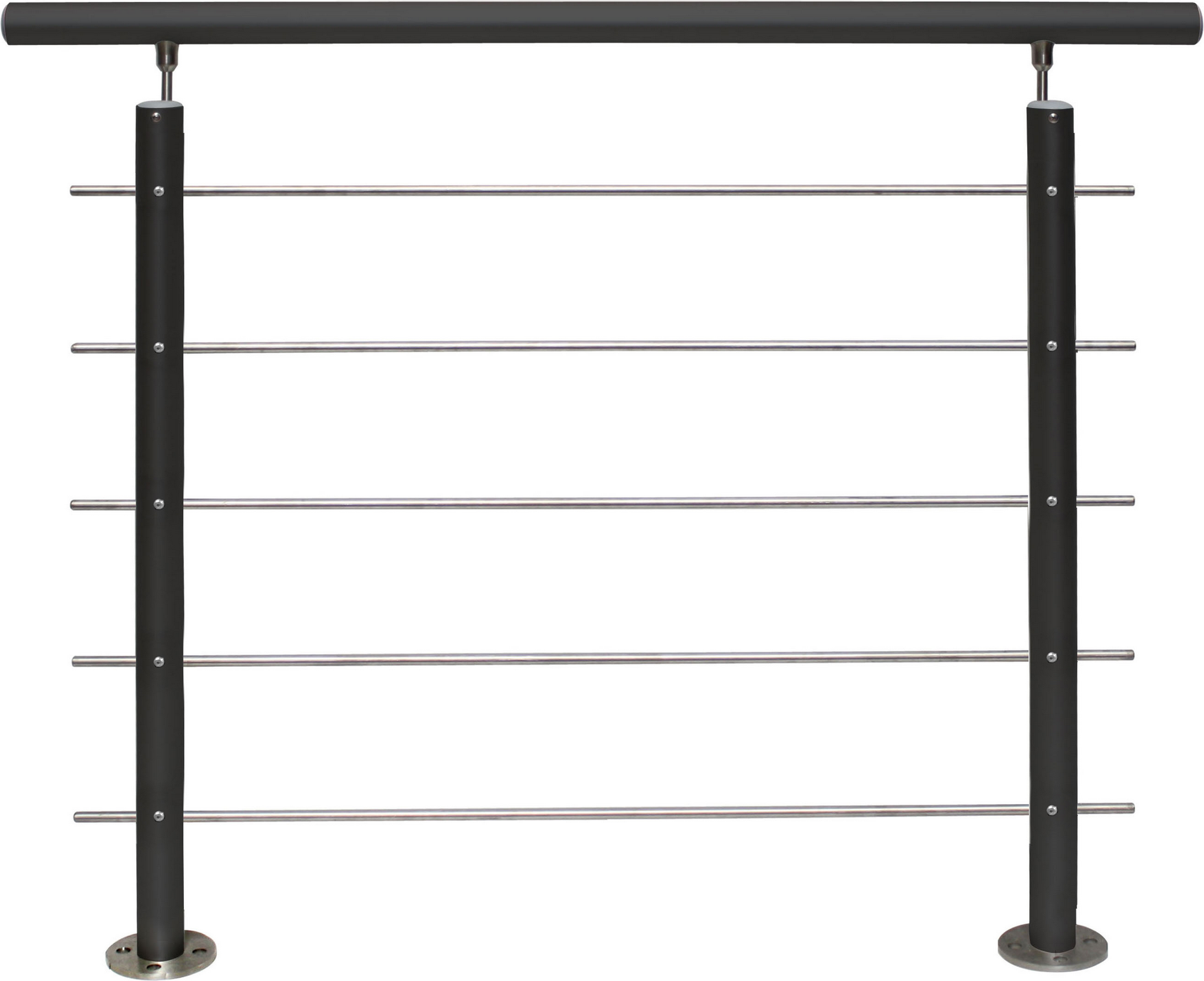 Treba Geländerset 'AB10' Aluminium 150 cm, Bodenmontage, anthrazit