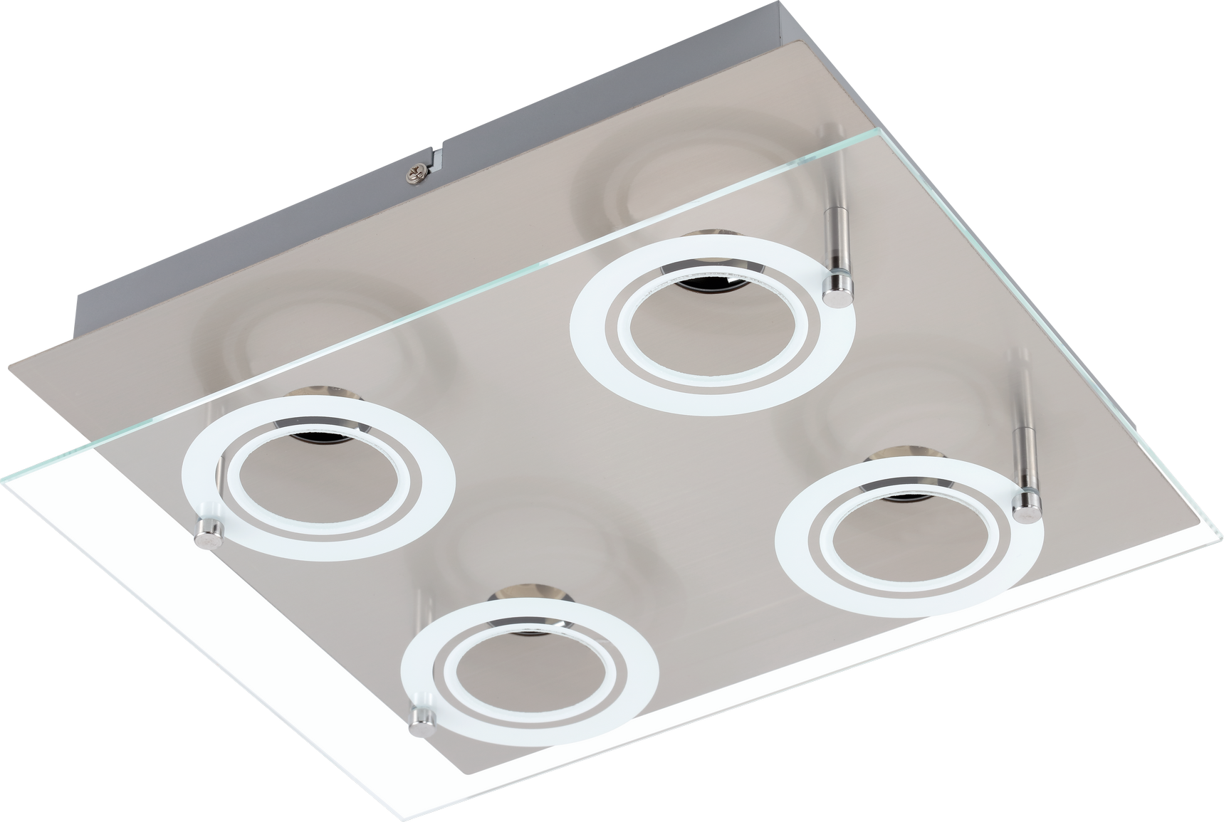 toom LED-Deckenleuchte 'Leonie' silbern 4-flammig 33 x 33 x 7 cm