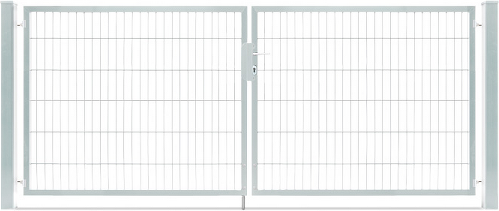 deutsche zauntechnik Doppelflügeltor 'Vario Compact' Zink 300 x 120 cm