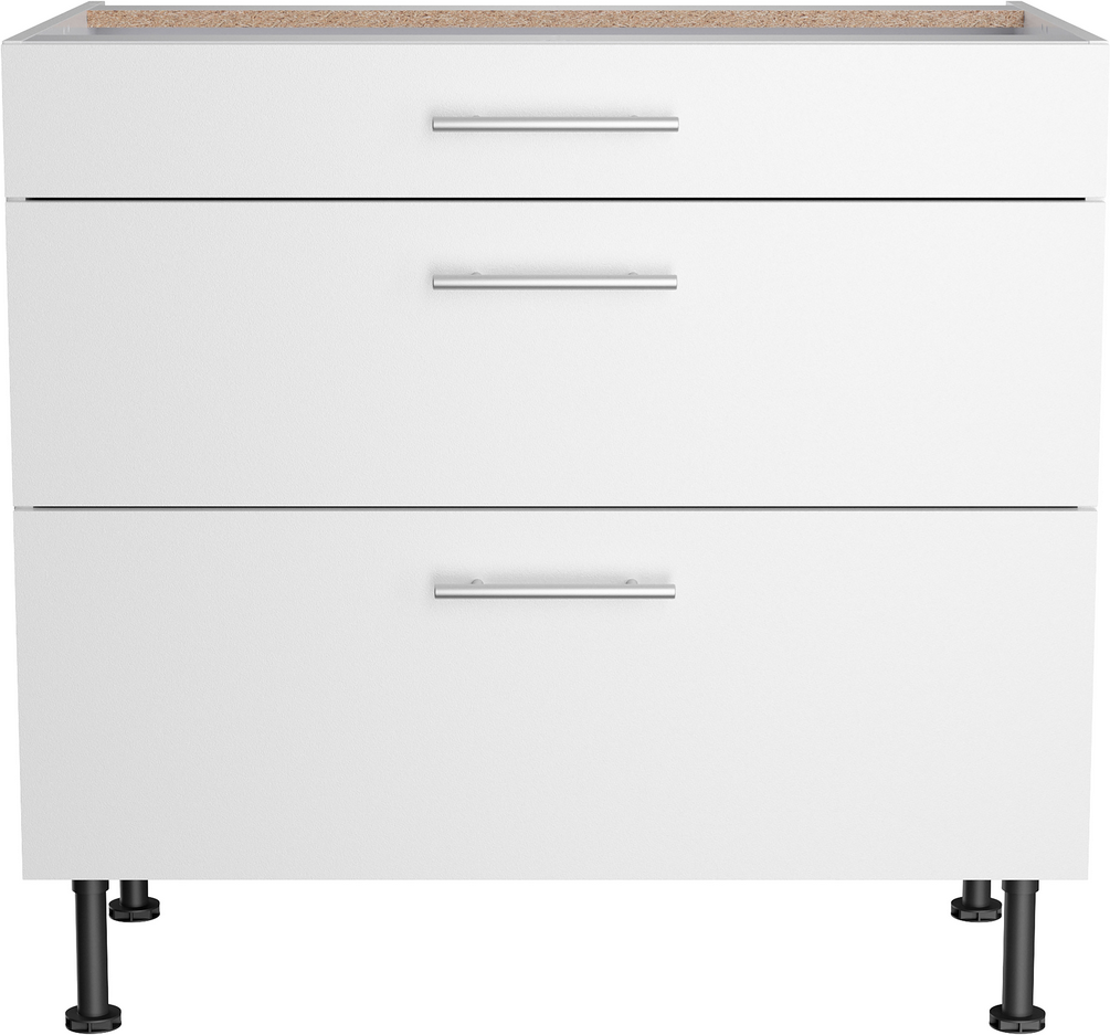 OPTIFIT Unterschrank mit 3 Auszügen 'Optikomfort Bengt932' weiß 90 x 87 x 58,4 cm