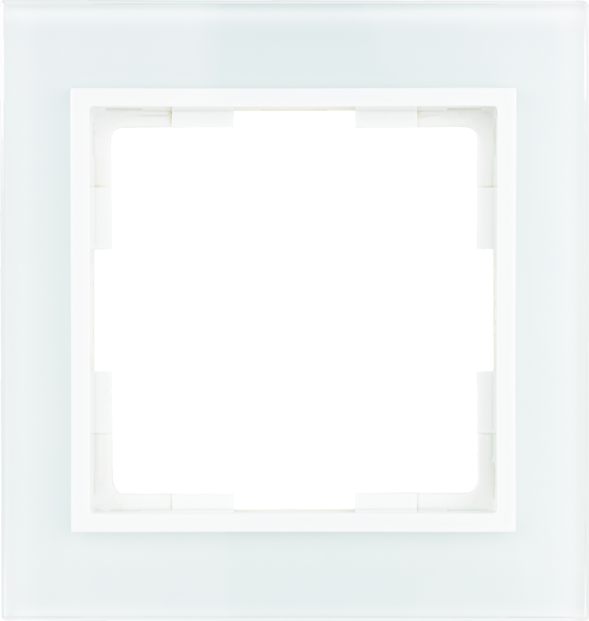 Abdeckrahmen 'Designline' 1-fach weiß Echtglas