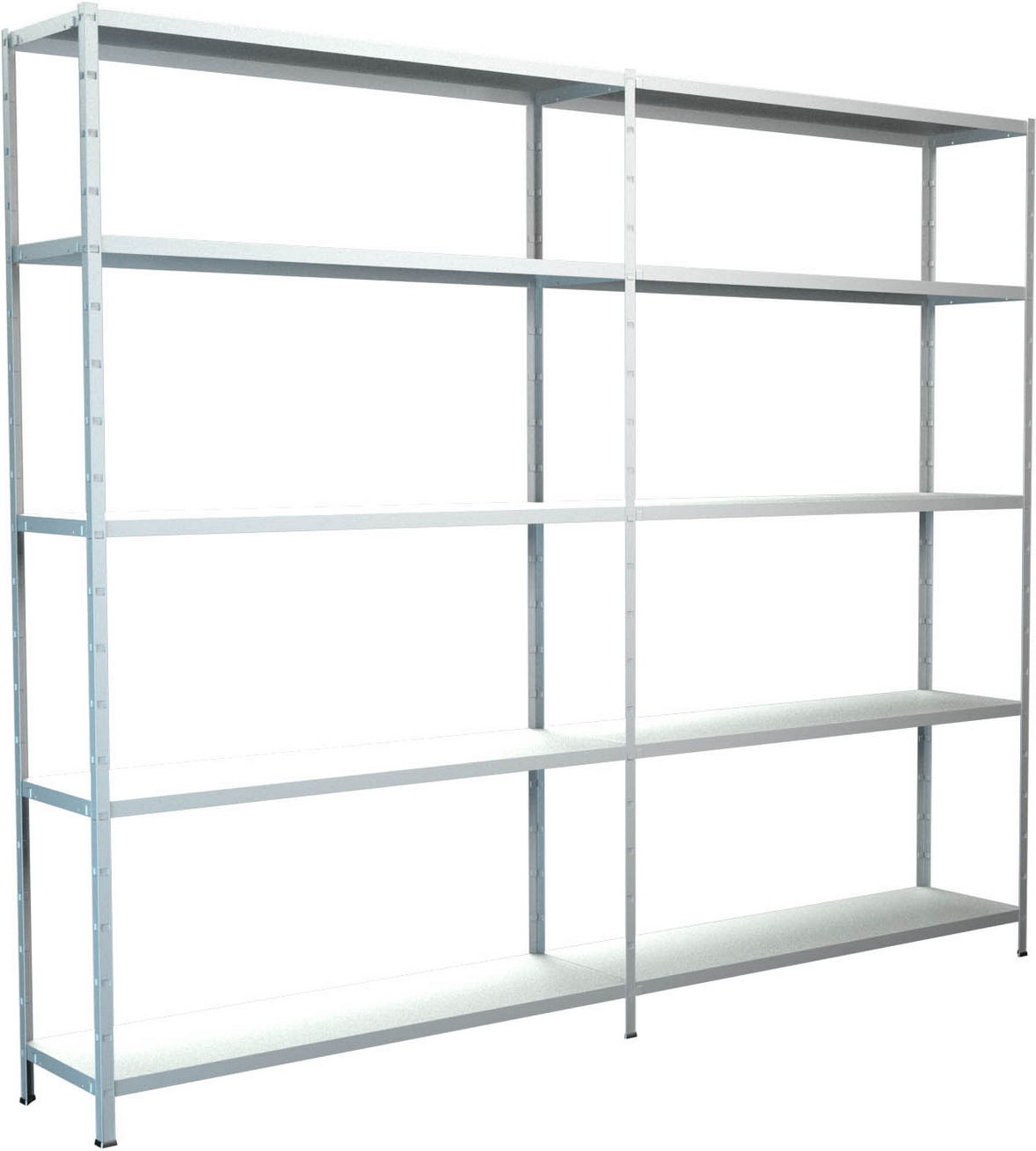 SCHULTE Regalwelt Steck-Grundregal und Anbauregal 200 x 240 x 50 cm, 10 Böden, weiß, Tragkraft 425 kg