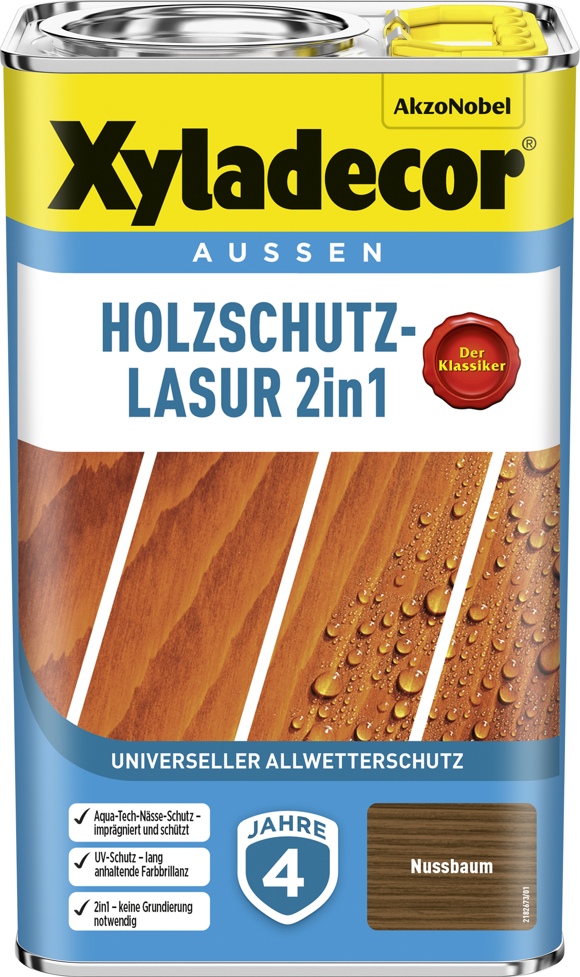 Xyladecor 2in1 Holzschutzlasur nussbaumfarben 2,5 l