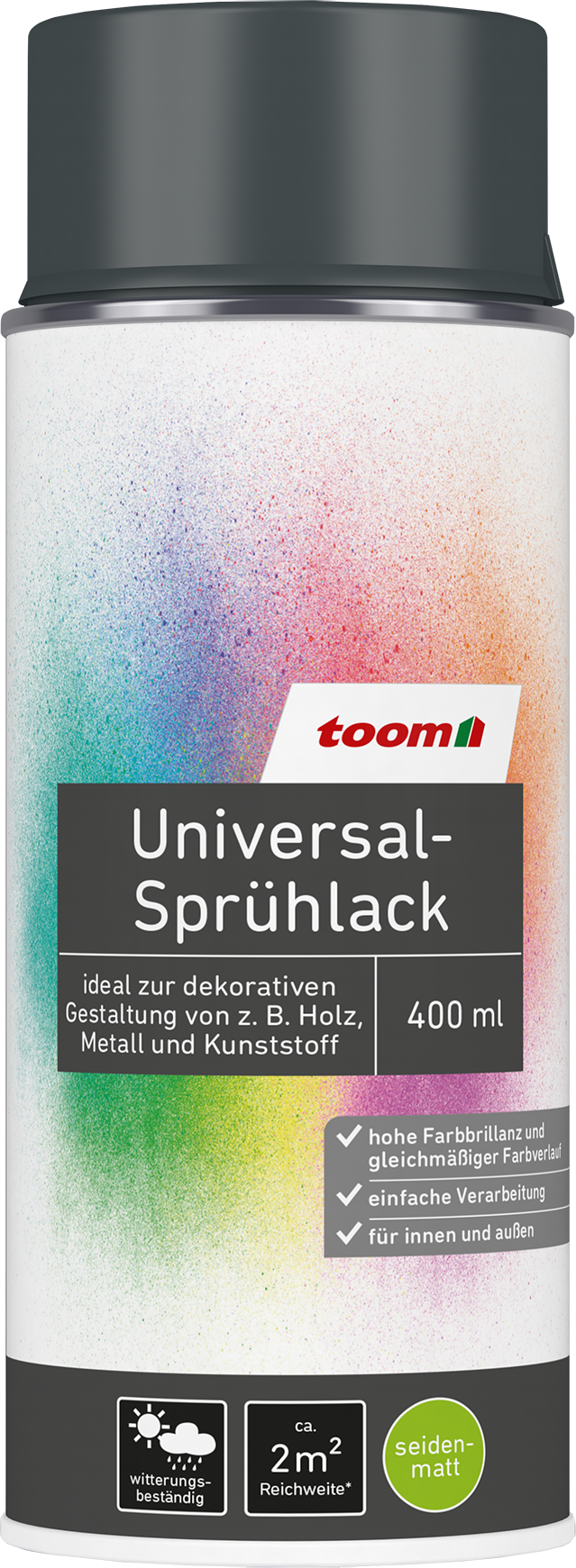 Thumbnail - toom Universal-Sprühlack 'Felsenwand' felsgrau seidenmatt 400 ml