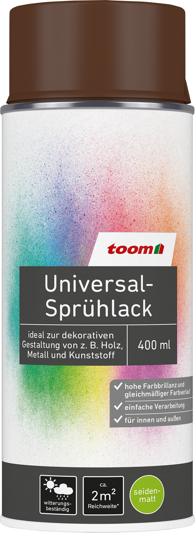 Thumbnail - toom Universal-Sprühlack haselnussfarben seidenmatt 400 ml