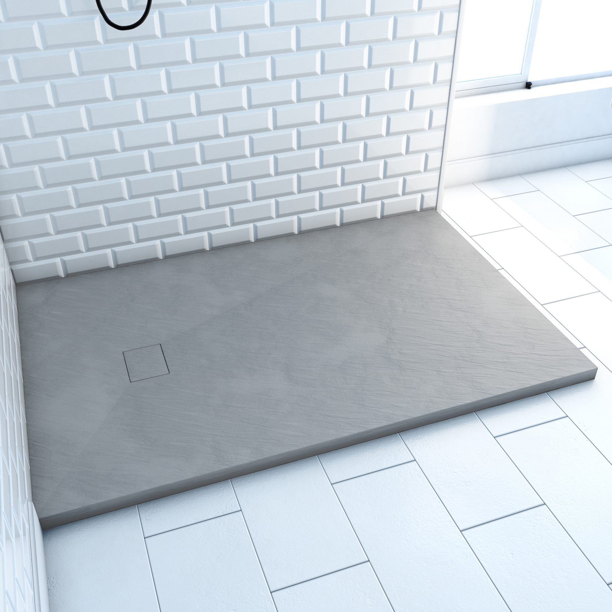 Aurlane Duschwanne 'Stone' grau 80 x 120 x 2,6 cm