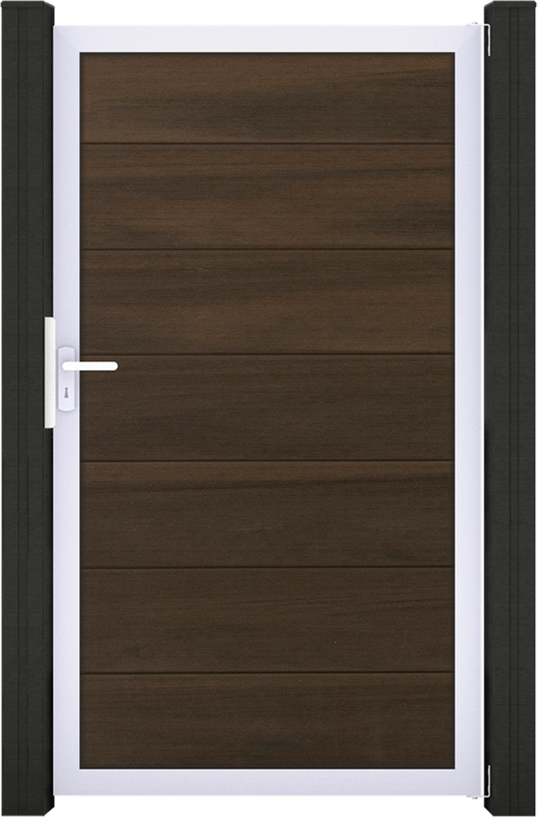 GroJa Einzeltor 'Solid Grande' BPC/Aluminium walnussfarben/silber 100 x 180 cm