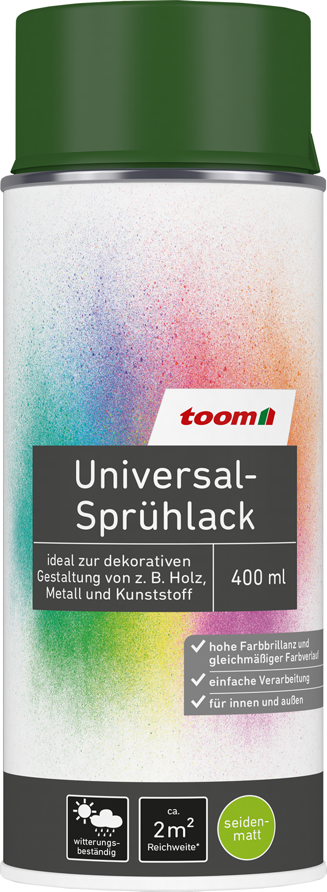 Thumbnail - toom Universal-Sprühlack 'Morgentau' moosgrün seidenmatt 150 ml