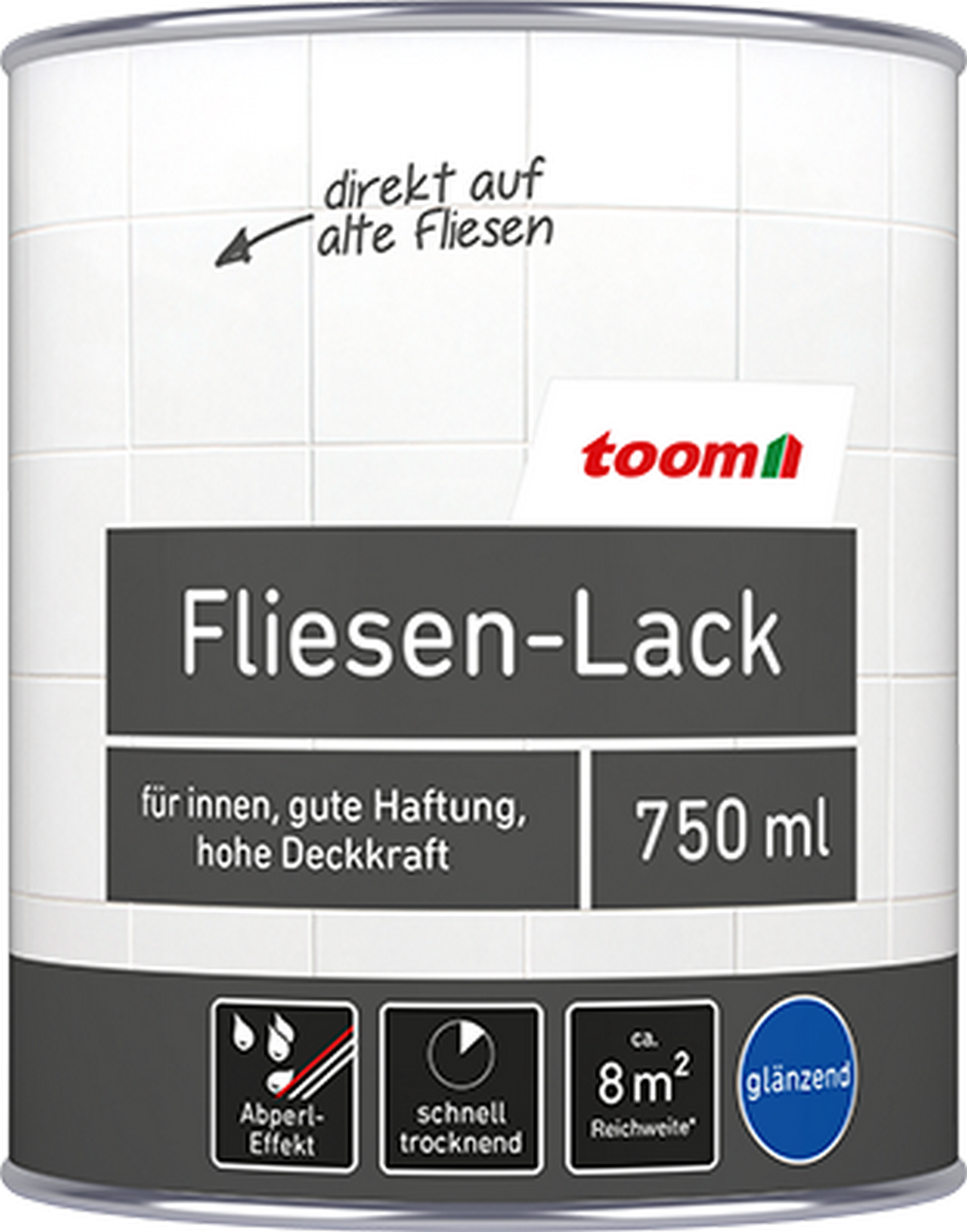 Thumbnail - toom Fliesenlack lichtgrau glänzend 750 ml