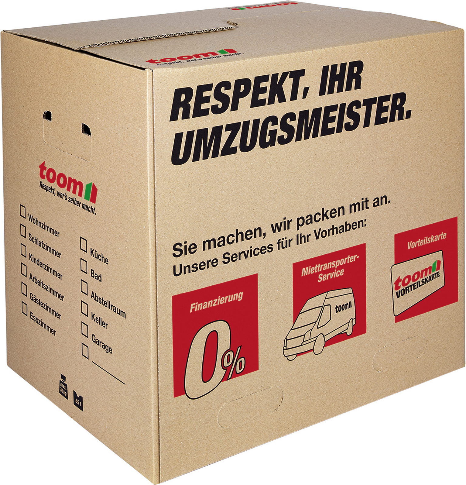 Thumbnail - toom Umzugskarton mit Textfeld 65 l