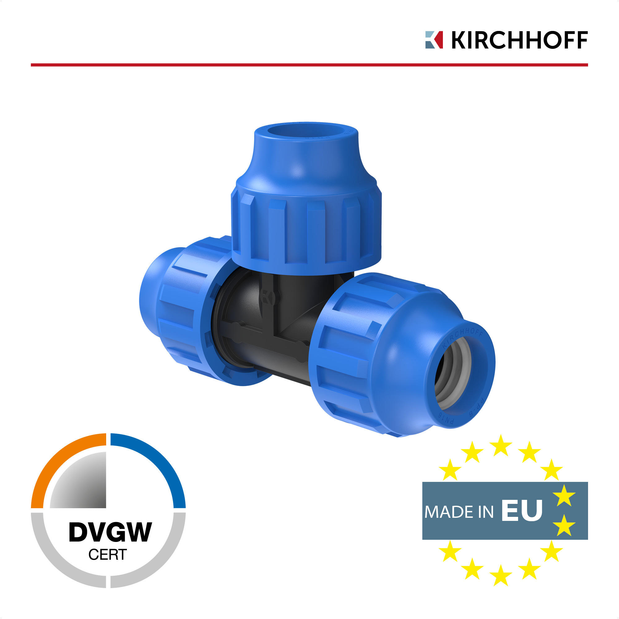 Thumbnail - Kirchhoff T-Stück Kunststoff HDPE Ø 20 x 20 x 20 mm