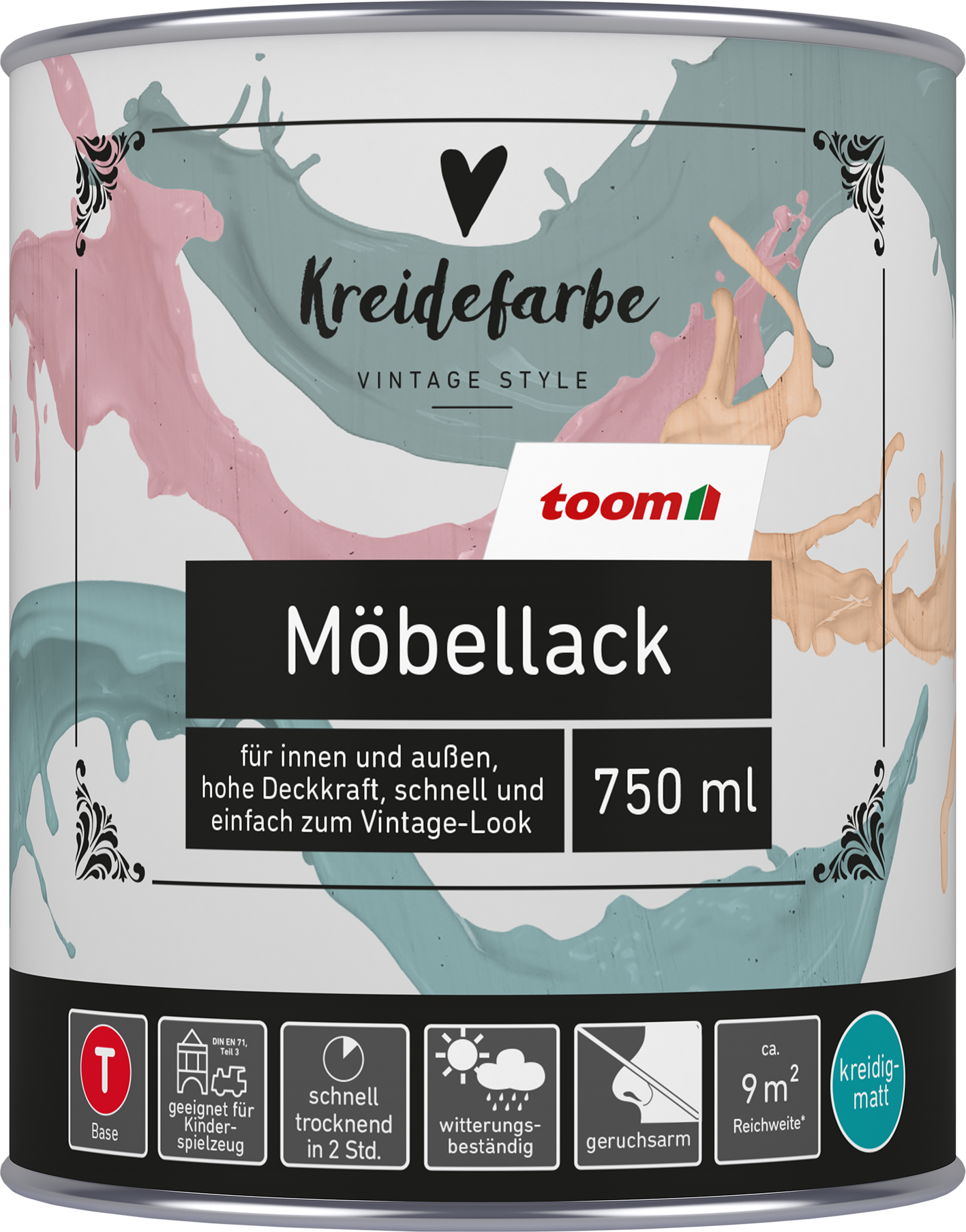 Thumbnail - toom Kreidefarbe-Möbellack Base T 'Vintage Style' 750 ml
