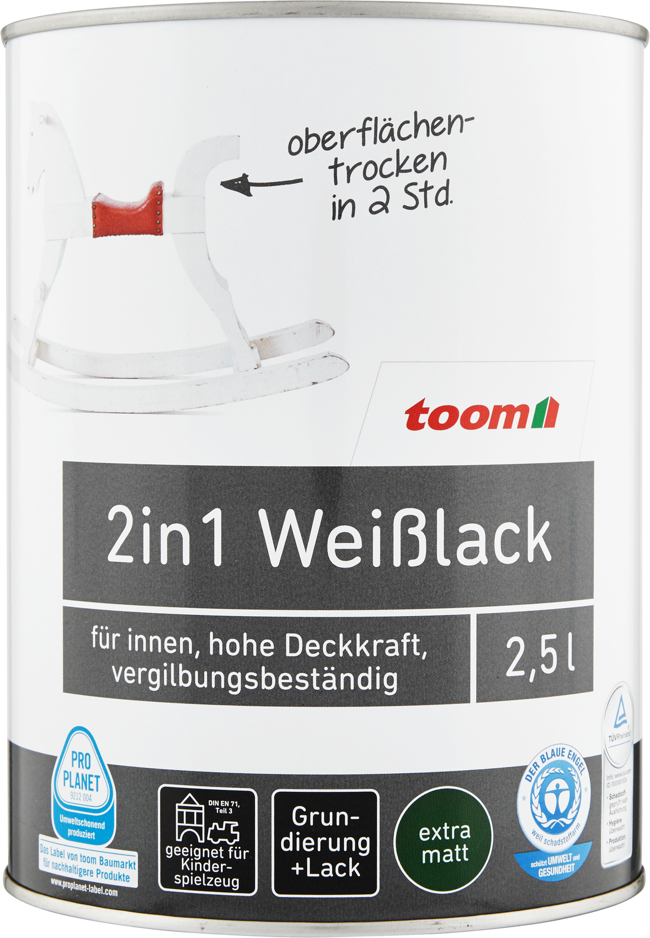 Thumbnail - toom 2in1 Weißlack matt 2,5 l