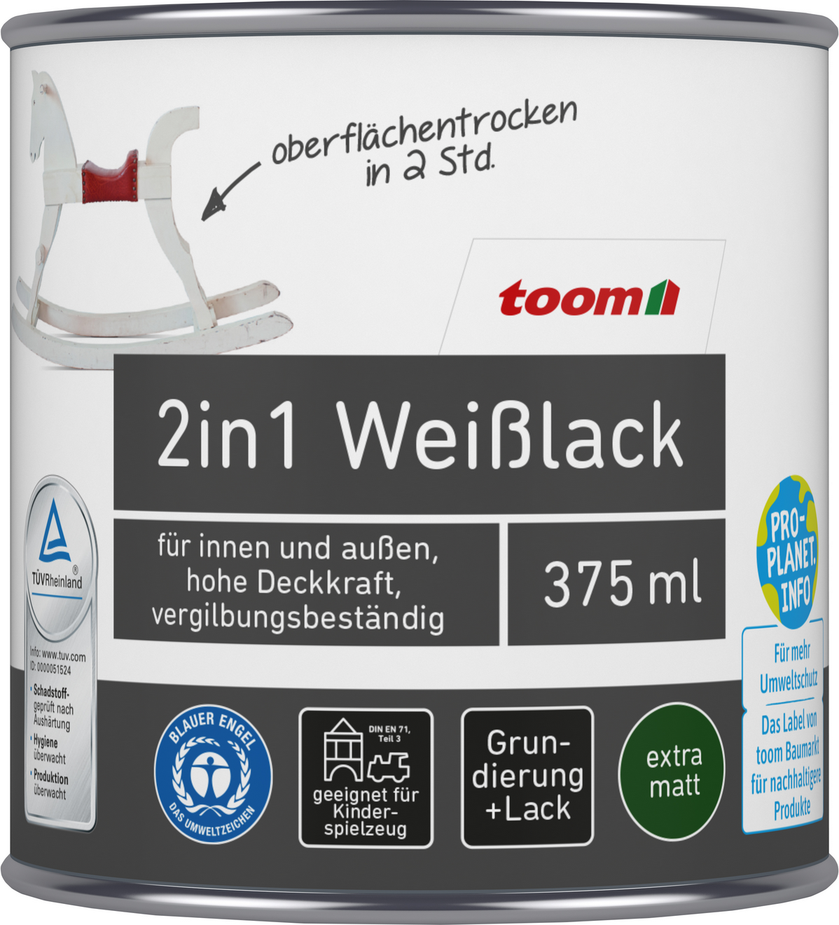 Thumbnail - toom 2in1 Weißlack matt 375 ml