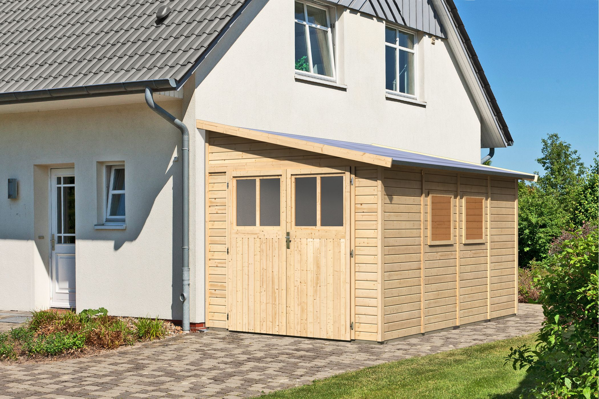 Karibu Gartenhaus 'Walsorde 4' naturbelassen 255 x 243 x 232 cm