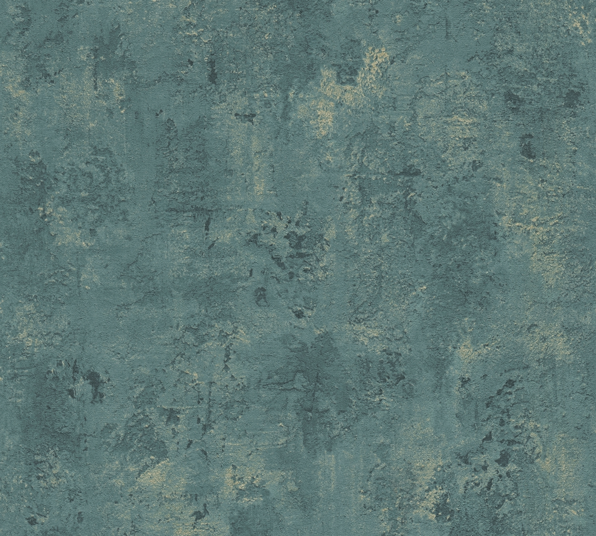 Thumbnail - A.S. Création Vliestapete 'The BoS' Betonwand petrol/goldfarben 0,53 x 10,05 m