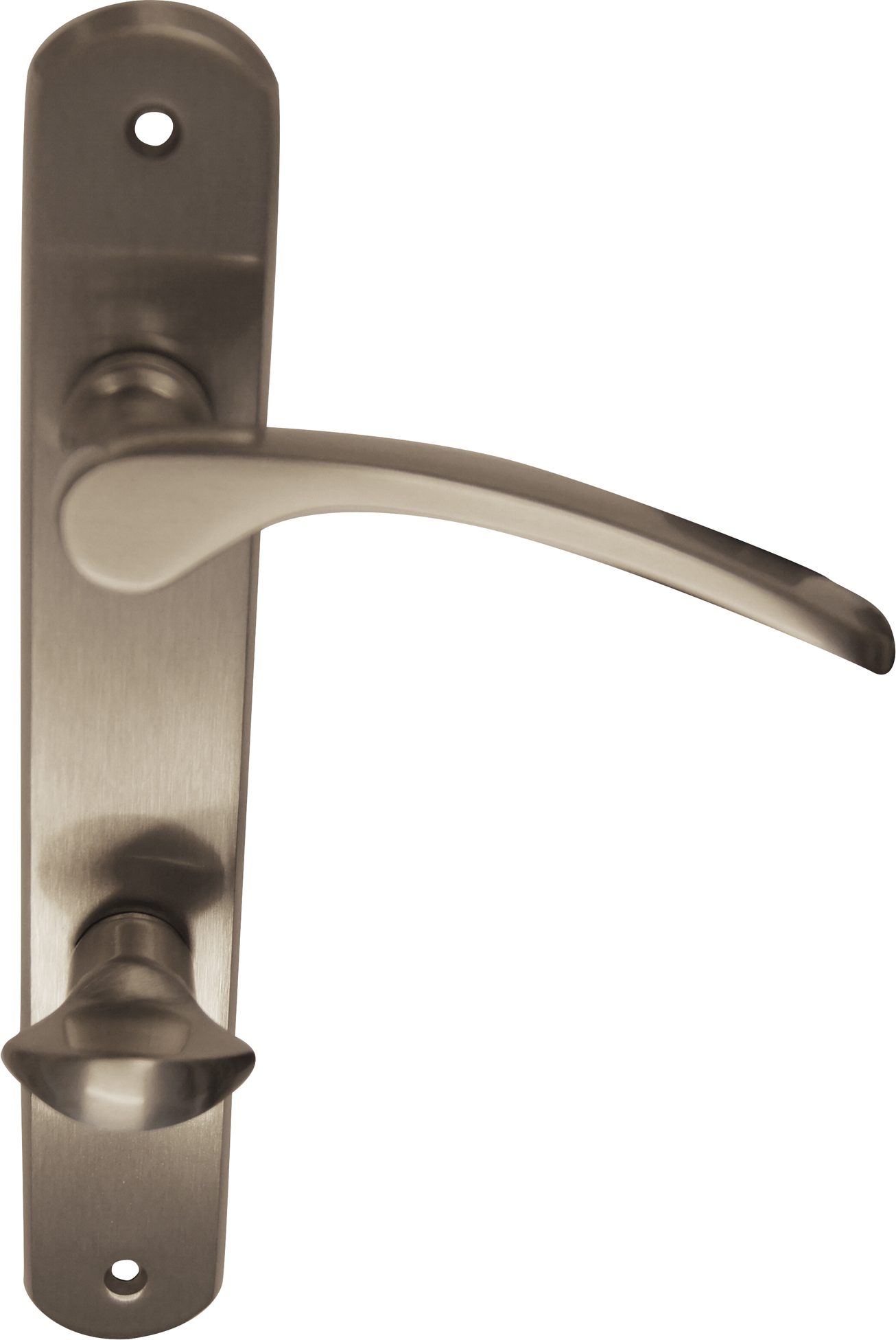 Thumbnail - Alpertec Langschildgarnitur 'Amos' Messing edelstahlfarben satiniert, für Bad/WC