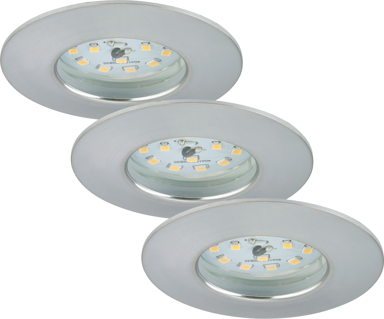 Briloner LED-Einbauleuchte alu 5 W schwenkbar, 3er-Set