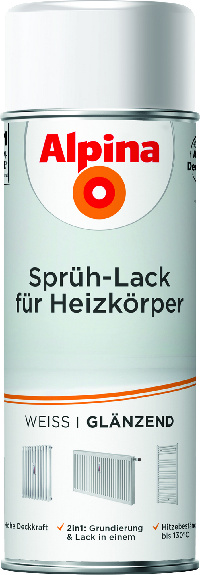 Alpina Heizkörper-Sprühlack weiß glänzend 400 ml
