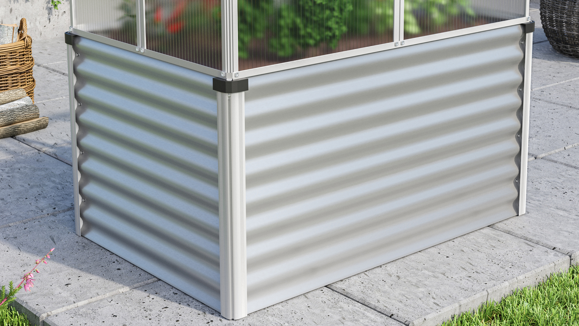 Vitavia Frühbeet-Unterbau 'Gaia Jumbo' aluminiumfarben