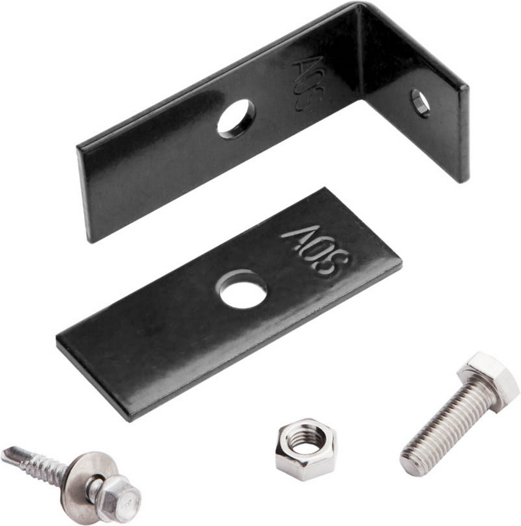 deutsche zauntechnik Zaunanschlusswinkel-Set anthrazit für Gartentorpfosten Vario