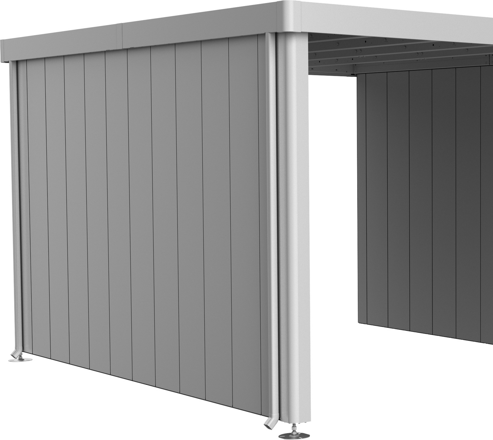 Biohort Seitenwand für Seitendach zu Gerätehaus 'Neo' Größe 4A/4B/4C/4D silber-metallic