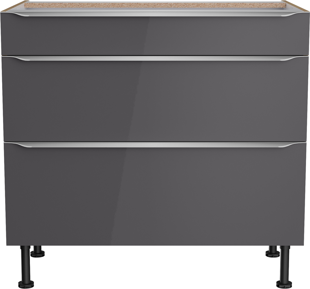 Thumbnail - OPTIFIT Unterschrank mit 3 Auszügen 'Optikomfort Linus984' anthrazit/eichefarben 90 x 87 x 58,4 cm