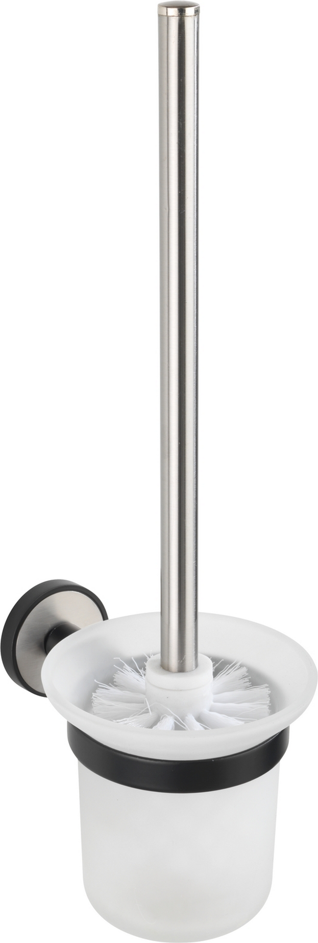 Wenko WC-Garnitur 'Udine' Edelstahl, Glas weiß, schwarz