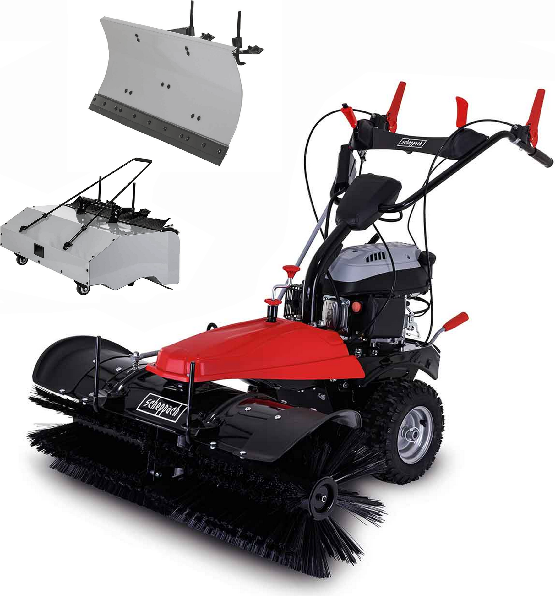 Scheppach Kehrmaschine 'SC2200PE' inkl.Schneeschild, Sammelbehälter