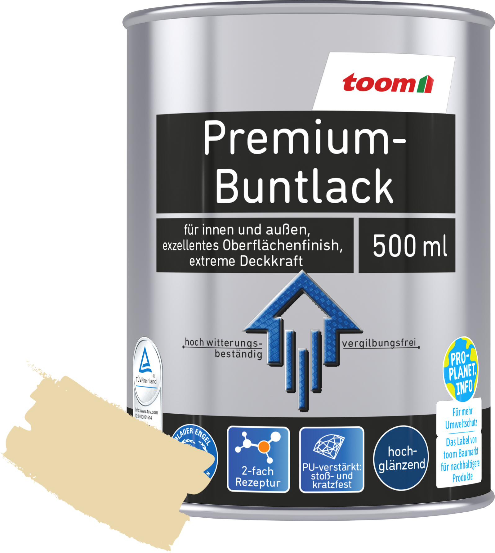 Thumbnail - toom Premium-Buntlack elfenbeinfarben glänzend 500 ml