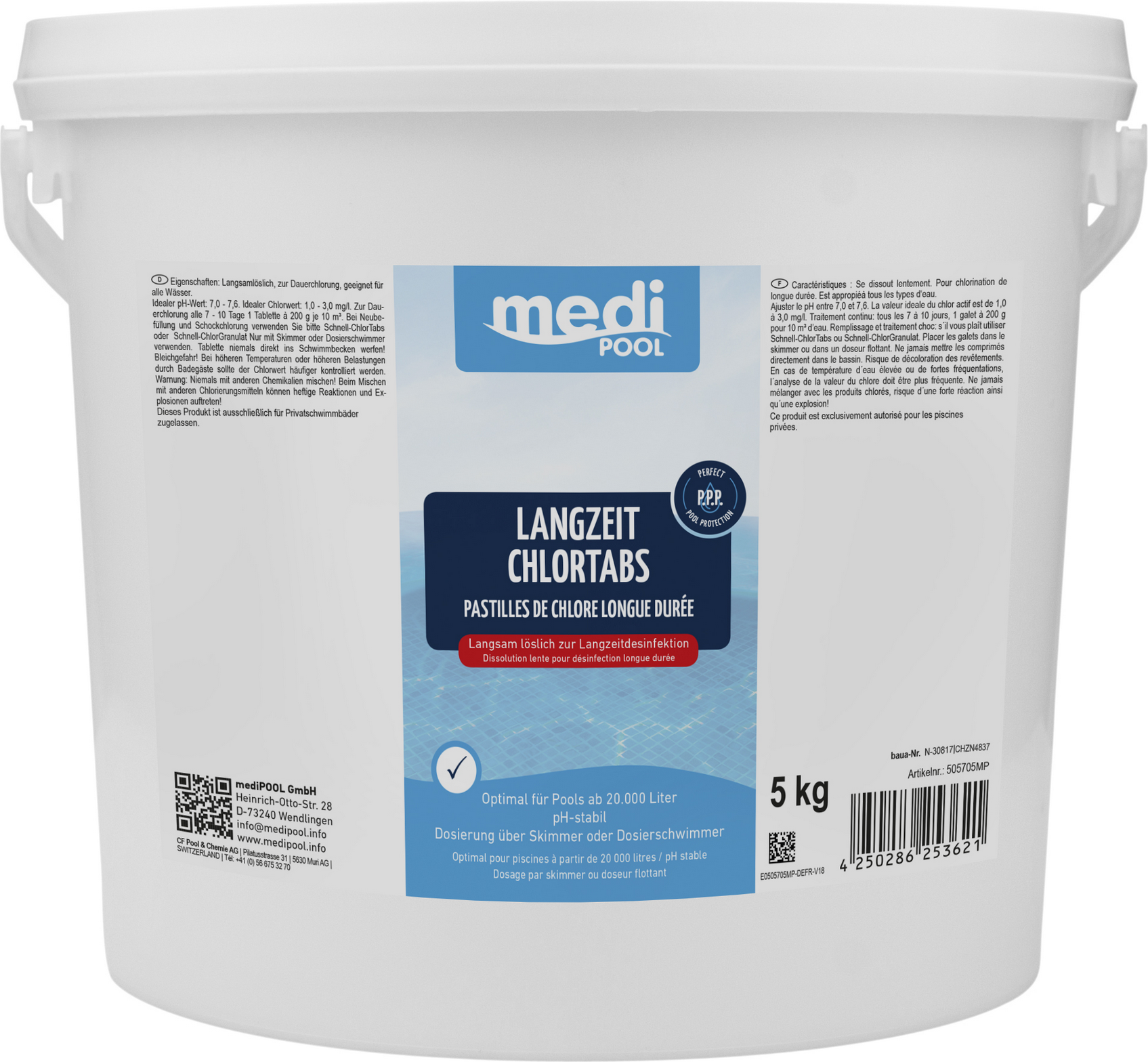 mediPOOL Langzeit-Chlortabs 5 kg, für die Poolpflege