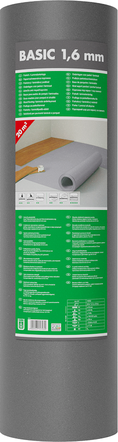 Selit Parkett- und Laminatunterlage 'Basic' 1,6 mm, 1 x 20 m, 20 m²