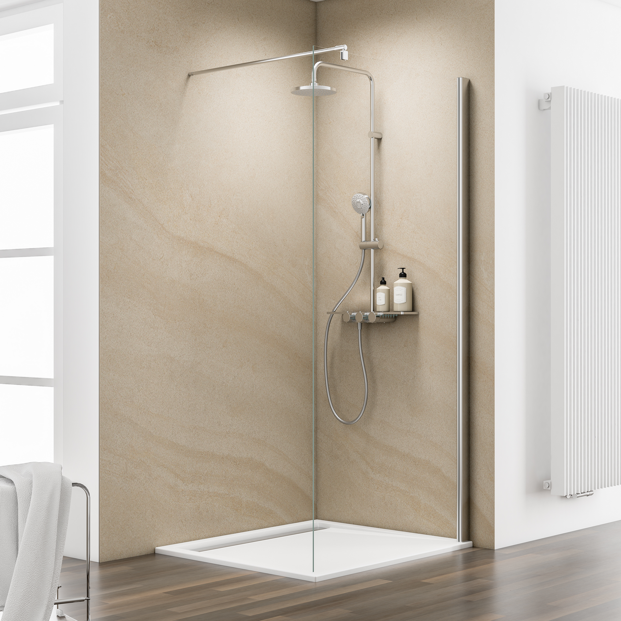 Schulte Walk In Dusche 'MasterClass M6' teilgerahmt, Chromoptik, 80 x 200 cm