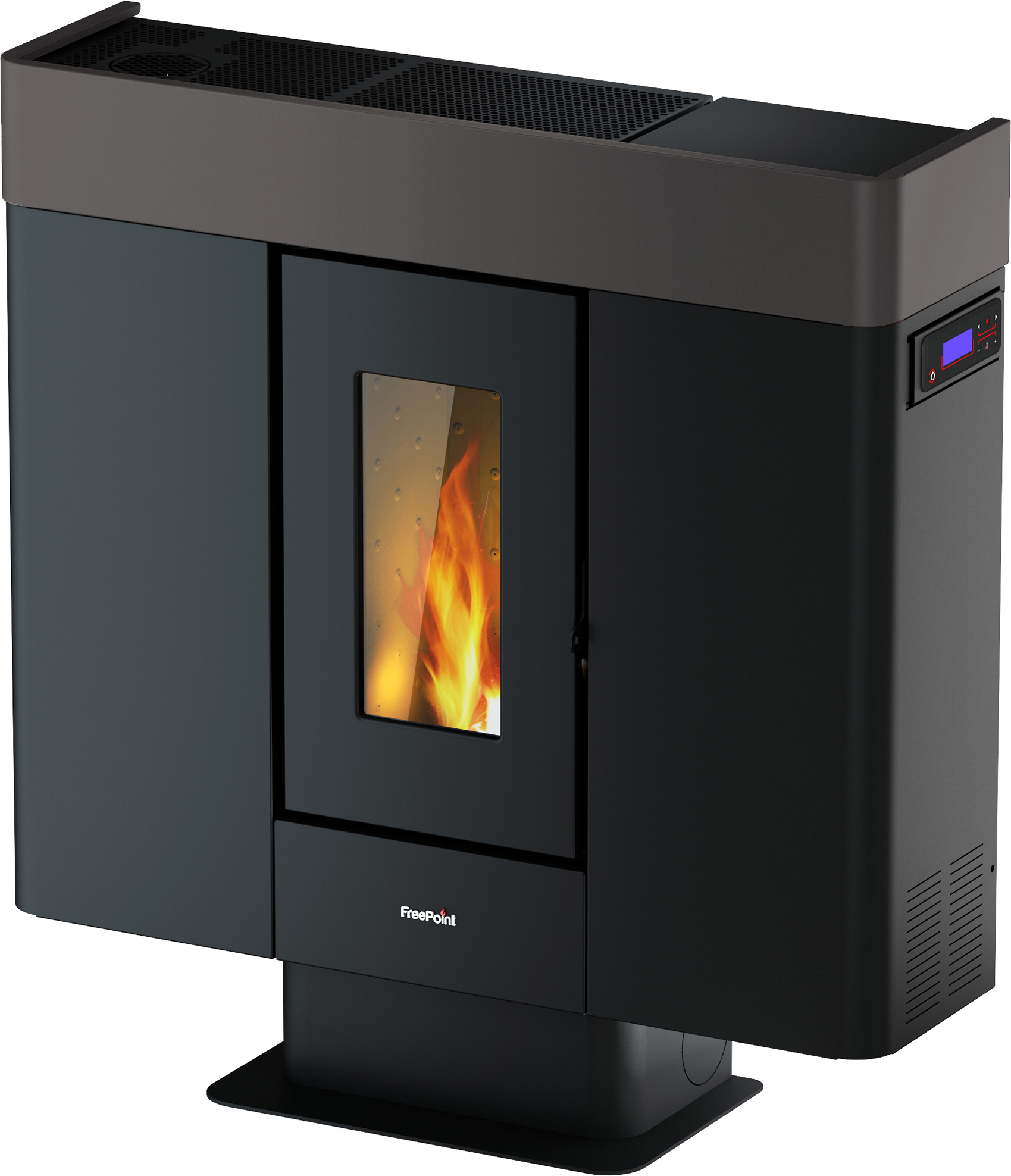 Freepoint Pelletofen 'Moon' Stahl schwarz 10 kW