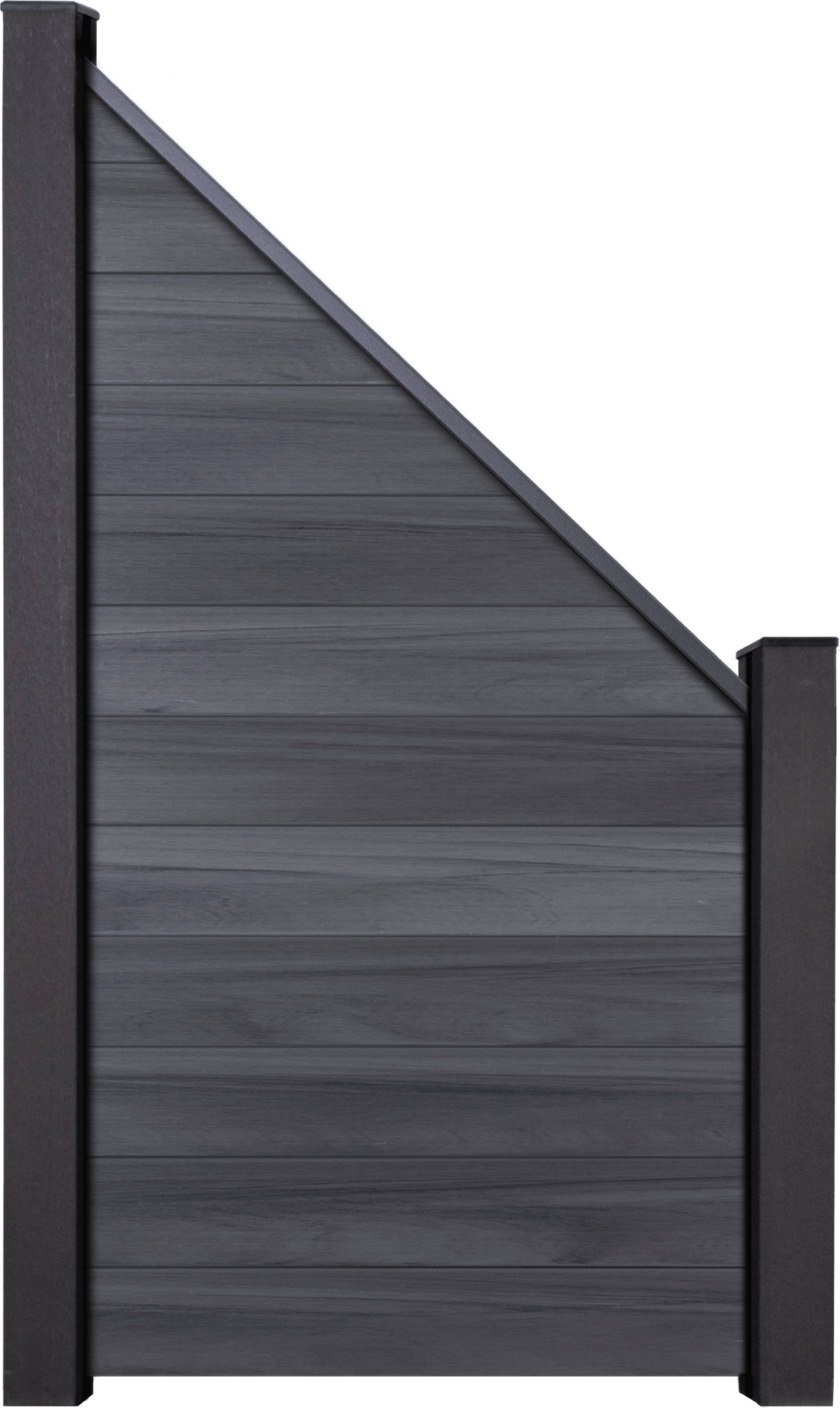 GroJa Steckzaun 'Solid' BPC schräg steingrau 90 x 180/90 cm