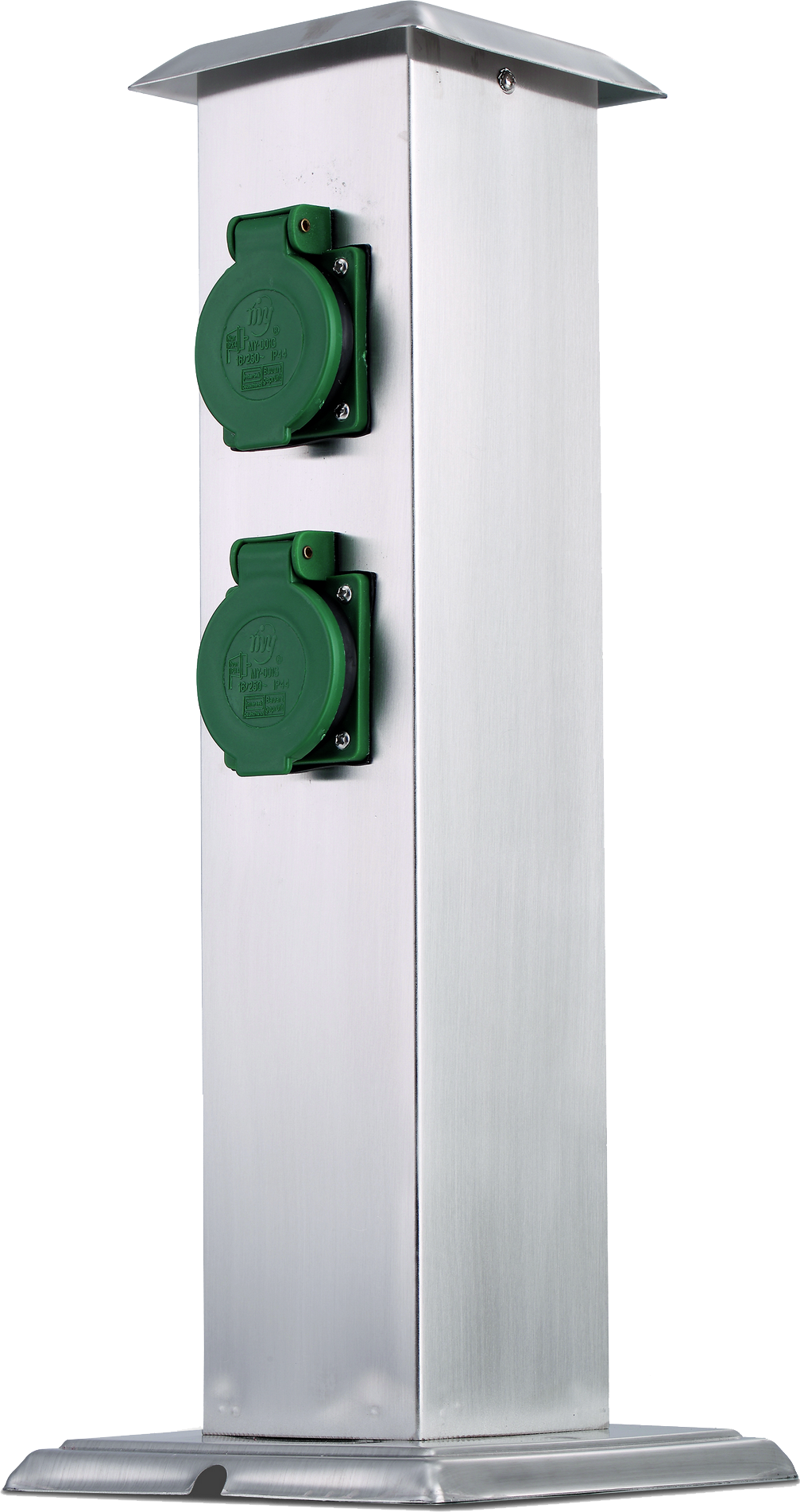 toom Steckdosensäule Edelstahl silbern 4-fach