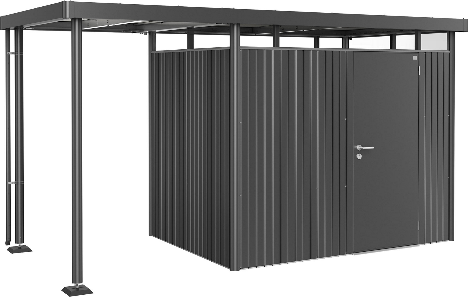 Thumbnail - Biohort Seitendach Größe S zu Gerätehaus 'HighLine' Größe H2 dunkelgrau-metallic