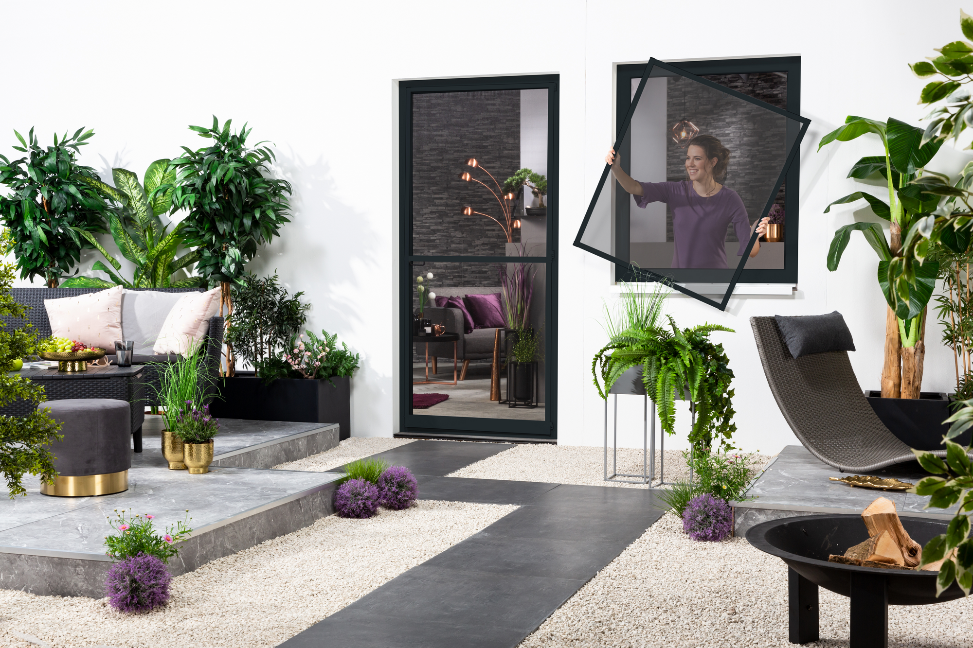 Thumbnail - toom Fensterfliegengitter 'Master Slim' anthrazit 130 x 150 cm