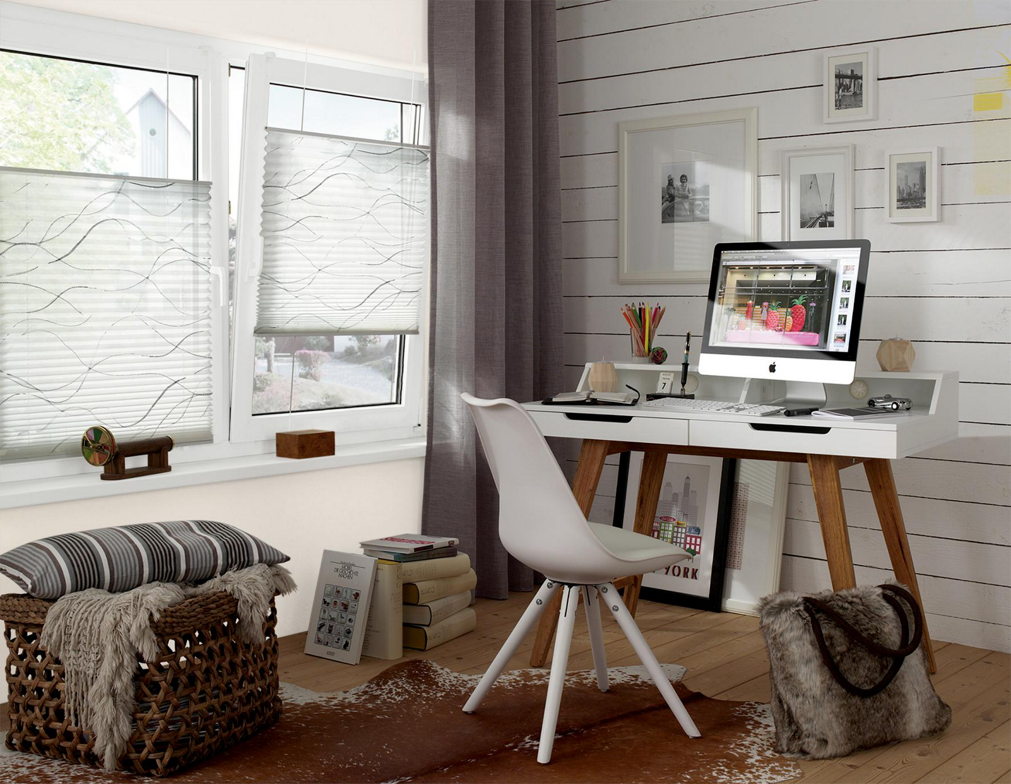 Thumbnail - Gardinia EasyFix Plissee 'Katy' weiß 50 x 130 cm