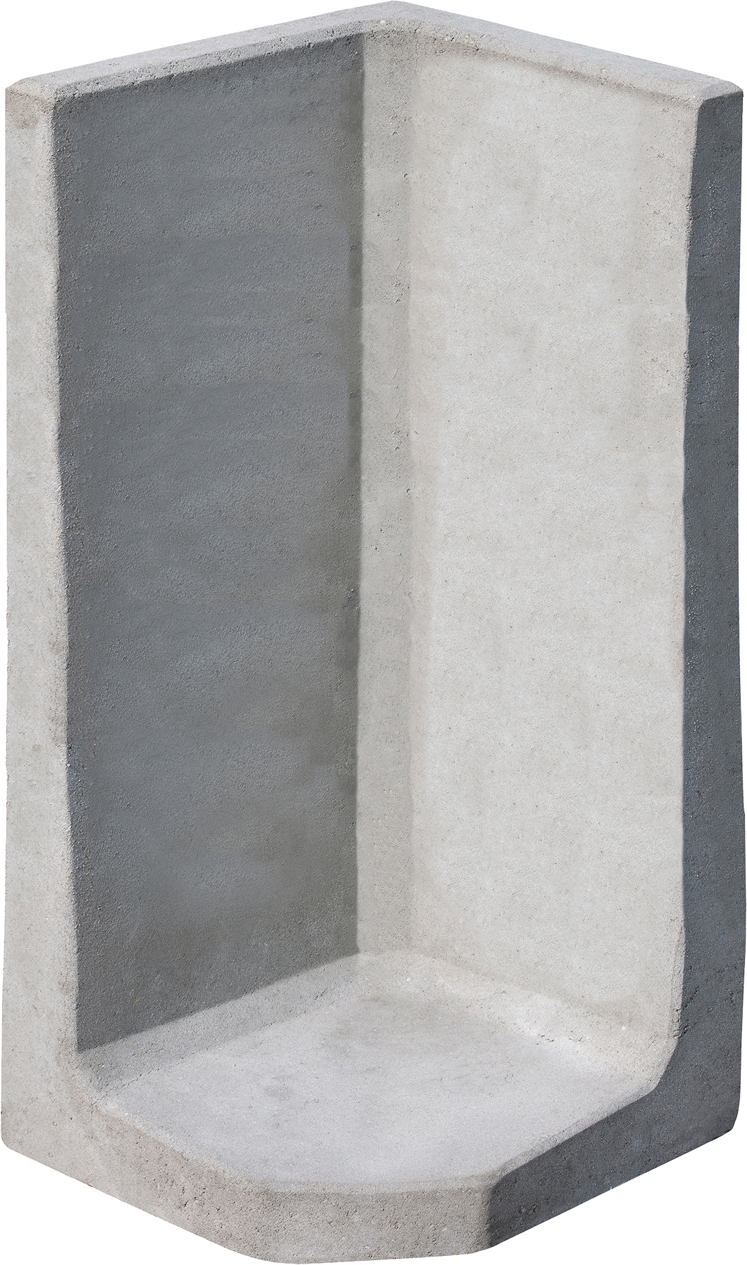 Diephaus L-Stein Ecke Beton grau 100 x 50 x 50 x 7 cm