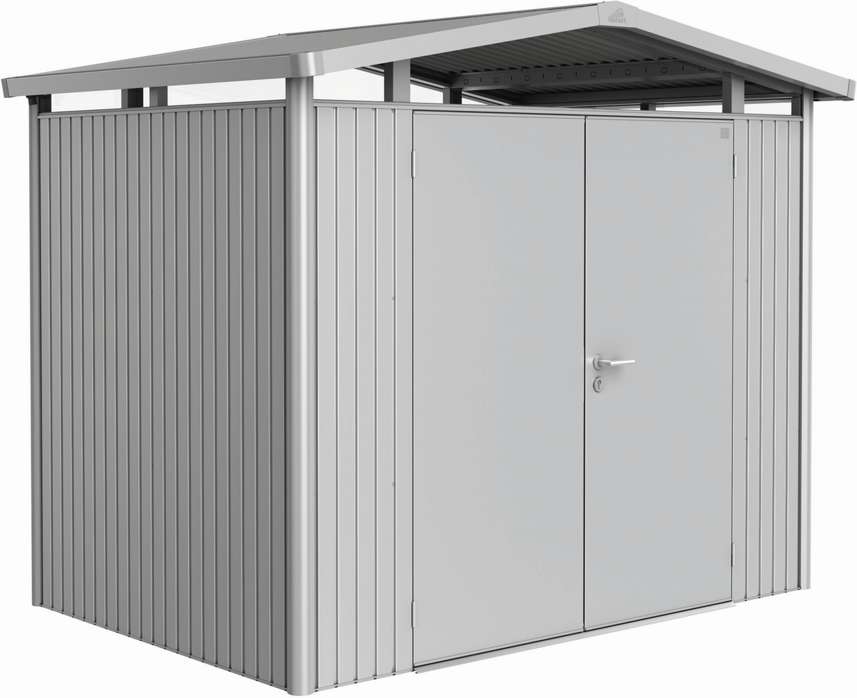 Biohort Gerätehaus 'Panorama' Gr. P2 silber-metallic 273 x 198 cm, mit Doppeltür