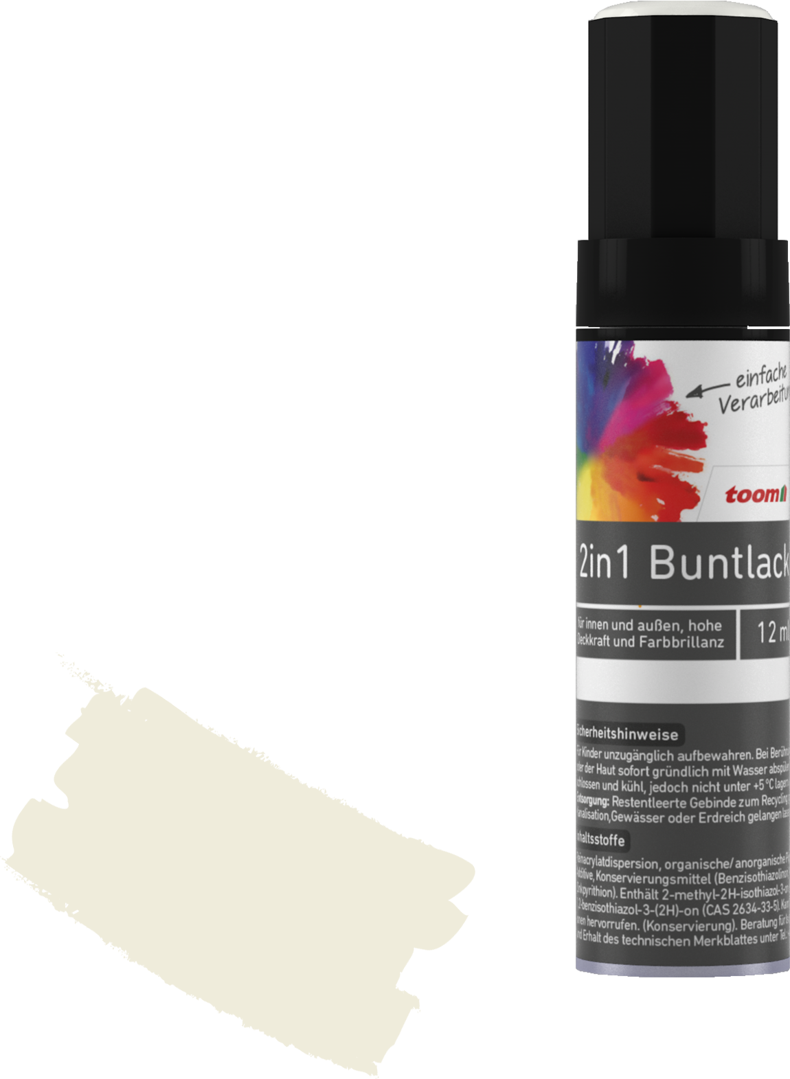 Thumbnail - toom 2in1 Buntlack 'Eisblume' reinweiß glänzend 12 ml