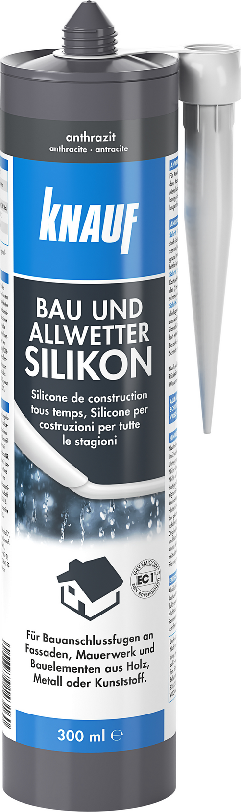 Knauf Bau- und Allwetter Silikon anthrazit 300 ml