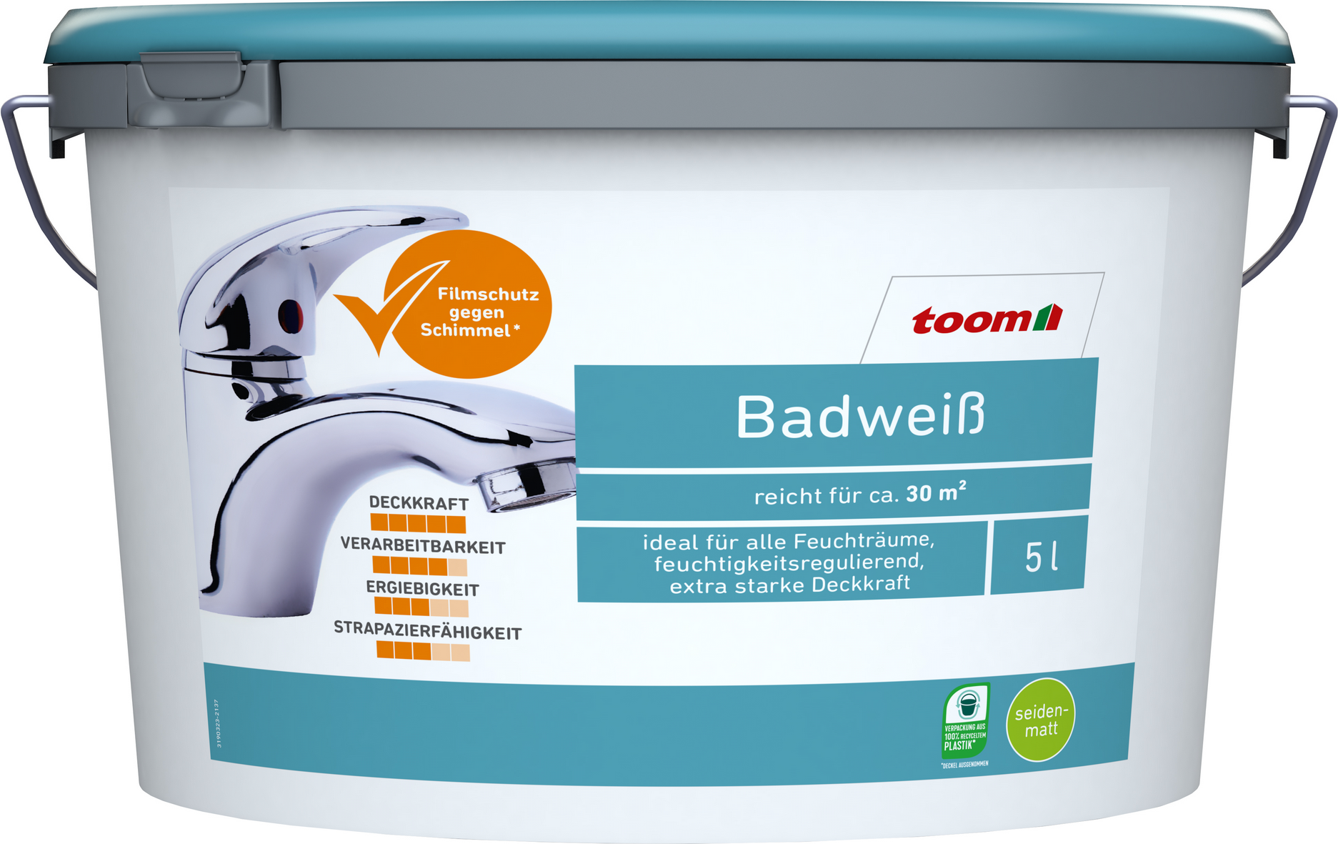 toom Badweiß seidenmatt 5 l