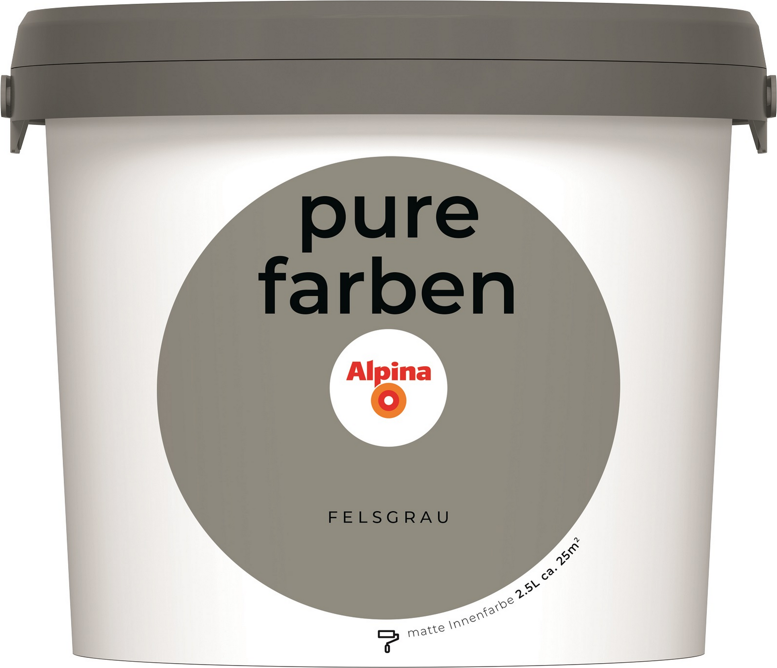 Alpina Wandfarbe 'pure farben' felsgrau matt 2,5 l