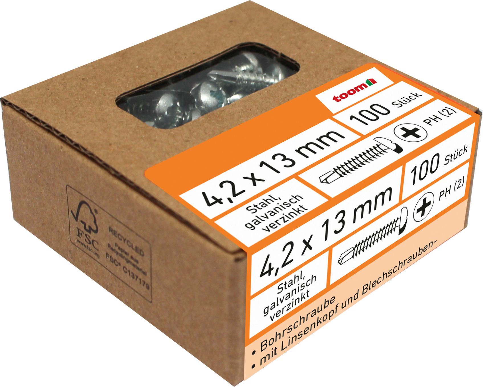 toom Bohrschraube Ø 4,2 x 13 mm 100 Stück