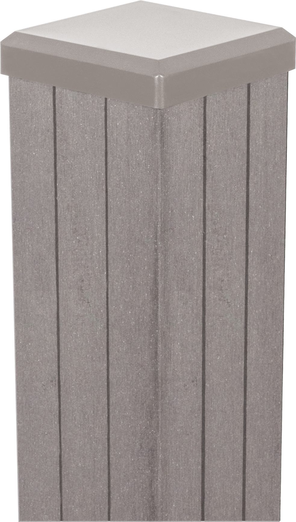 GroJa Pfosten 'Fertigzaun' BPC/Stahl Sandfarben 7 x 7 x 300 cm