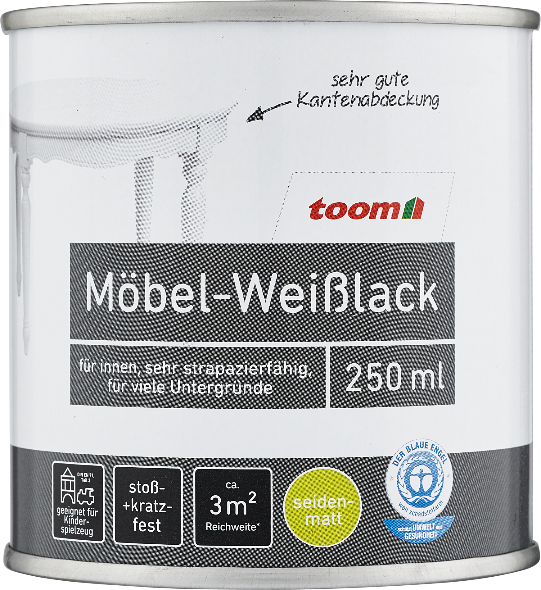 Thumbnail - toom Möbel-Weißlack reinweiß seidenmatt 250 ml